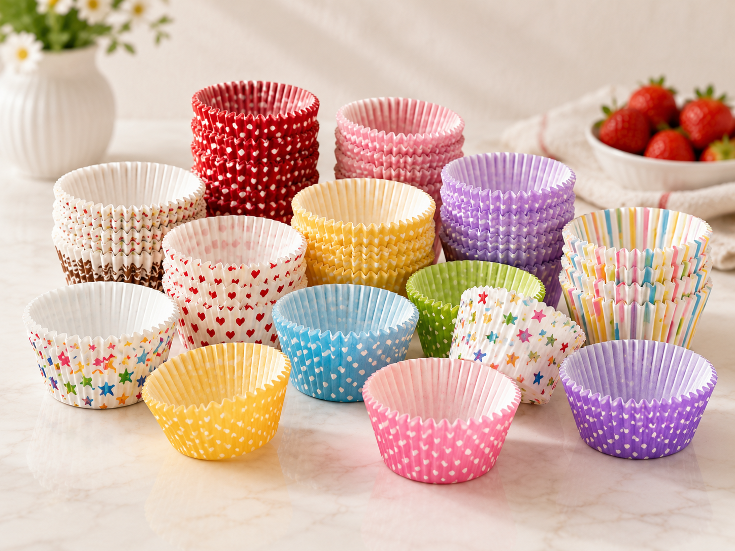 LANGMAI colorful cupcake liners and cake cups