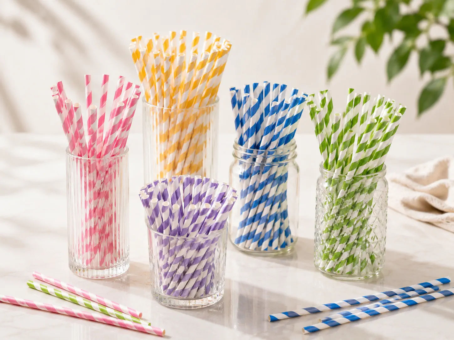 LANGMAI colorful paper straws for beverage and party buyers