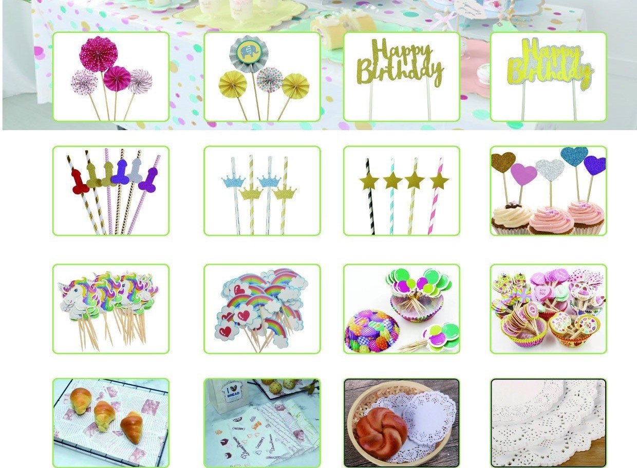 Paper Party Accessories and Cupcake Decorations